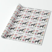 Zwart Labrador Retriever Lab Hond Kleurrijke Verja Cadeaupapier (Uitgerold)