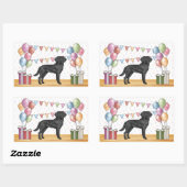 Zwart Labrador Retriever Lab Hond Kleurrijke Verja Rechthoekige Sticker (Vel)