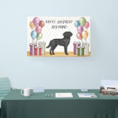 Zwart Labrador Retriever Lab Hond Kleurrijke Verja Spandoek (Beurs)