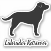Zwart Labrador Retriever Lab Silhouette Sticker (Voorkant)