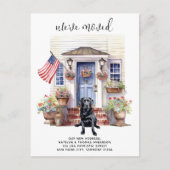 Zwart labrador retriever patriottische hond verpla aankondigingskaart (Voorkant)