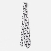 Zwart Labrador Retriever Patroon Aangepast Monogra Stropdas (Achterkant)