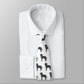Zwart Labrador Retriever Patroon Aangepaste Monogr Stropdas (Gebonden)