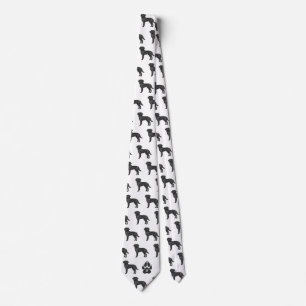 Zwart Labrador Retriever Patroon Aangepaste Monogr Stropdas