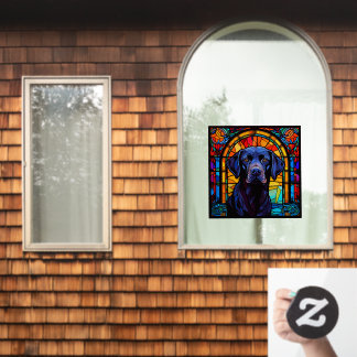 Zwart Labrador Retriever Pet Faux Glas in lood Raamsticker