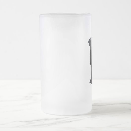 Zwart labrador Retriever Portret Matglas Bierpul (Center)