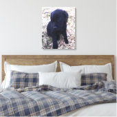 Zwart Labrador Retriever Puppy Wrapped Canvas Afdruk (Insitu (Slaapkamer))