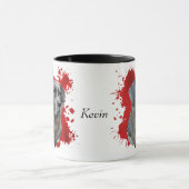 Zwart Labrador Retriever Rode Abstracte achtergron Mok (Midden)