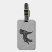 Zwart Labrador Retriever Schattige Cartoon Lab Dog Bagagelabel (Voorkant verticaal)