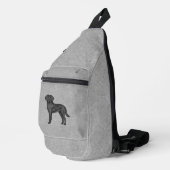 Zwart Labrador Retriever Schattige Cartoon Lab Dog Sling Bag (Rechterhoek)
