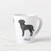 Zwart Labrador Retriever Schattige Hondenontwerp J Latte Mok (Rechterhoek)