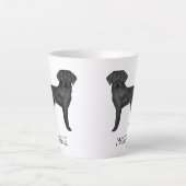 Zwart Labrador Retriever Schattige Hondenontwerp J Latte Mok (Voorkant)