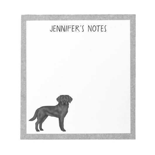 Zwart Labrador Retriever Schattige Lab Dog Custom  Notitieblok (Voorkant)