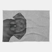 Zwart Labrador Retriever Schattige Lab Hondenkop G Theedoek (Horizontaal)