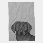 Zwart Labrador Retriever Schattige Lab Hondenkop G Theedoek (Verticaal)