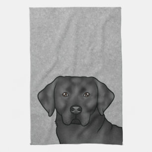 Zwart Labrador Retriever Schattige Lab Hondenkop G Theedoek