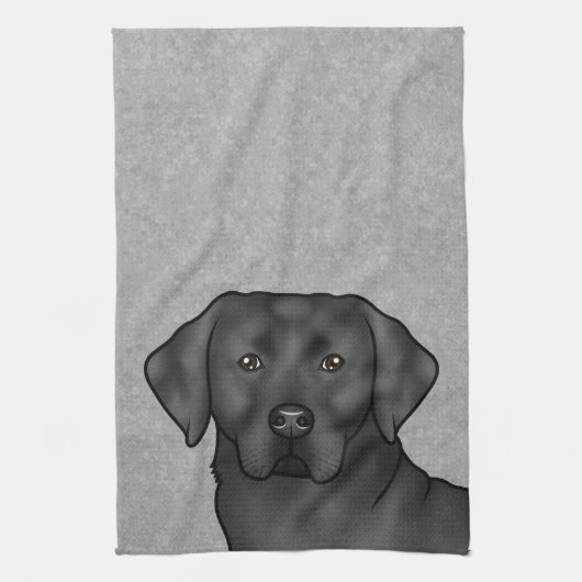 Zwart Labrador Retriever Schattige Lab Hondenkop G Theedoek (Verticaal)