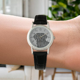 Zwart Labrador Retriever Schattige Portret Hondenl Horloge