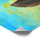 Zwart labrador Retriever schilderend Poster Art Af (Hoek)