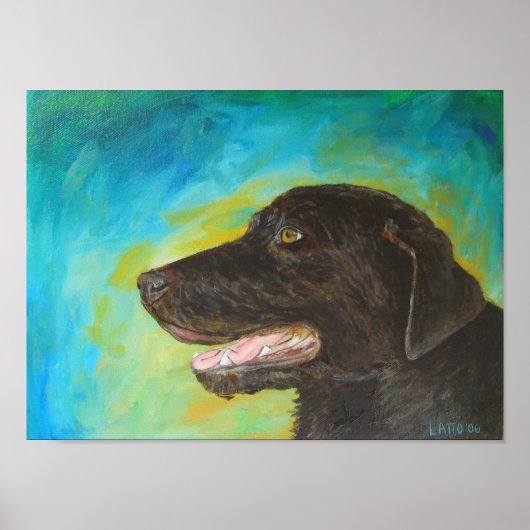 Zwart labrador Retriever schilderend Poster Art Af (Voorkant)