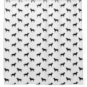 Zwart Labrador Retriever Silhouetten Patroon Douchegordijn (Voorkant)