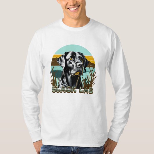 Zwart Labrador Retriever  Tekst T-shirt (Voorkant)
