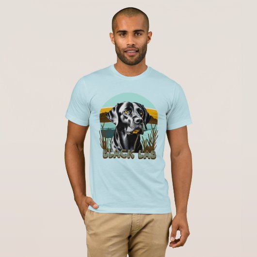 Zwart Labrador Retriever  Tekst T-shirt (Voorkant volledig)