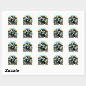 Zwart Labrador Retriever Tekst Vierkante Sticker (Vel)