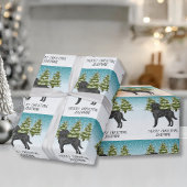 Zwart Labrador Retriever Winter Forest aangepaste Cadeaupapier