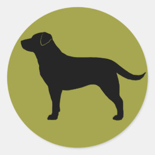 Zwart Labrador Retriever Zwart Lab Hond Silhouet Ronde Sticker