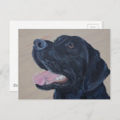 Zwart labrador schilderen briefkaart (Voorkant / Achterkant)