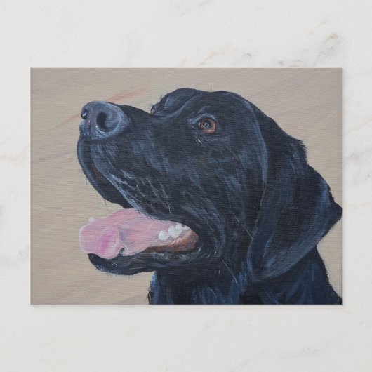 Zwart labrador schilderen briefkaart (Voorkant)