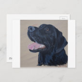 Zwart labrador schilderen briefkaart (Voorkant / Achterkant)