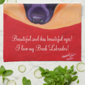 Zwart labrador schilderen theedoek (Gevouwen)