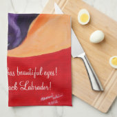 Zwart labrador schilderen theedoek (Quarter Fold)