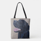 Zwart labrador schilderen tote bag (Achterkant)