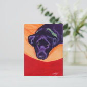 Zwart labrador stapelverf briefkaart (Staand voorkant)