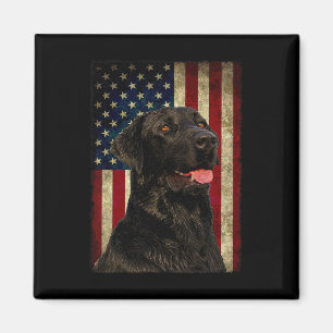 Zwart Labrador T-shirt Geschenk Usa Vlag Lab Eigen Magneet