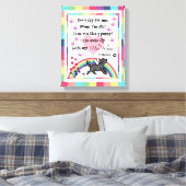 Zwart Labrador Trotting Rainbow Bridge kunst Canvas Afdruk (Insitu (Slaapkamer))