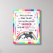 Zwart Labrador Trotting Rainbow Bridge kunst Canvas Afdruk (Voorkant)