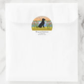 Zwart labrador vogel hond zonsondergang adres ronde sticker (Tas)