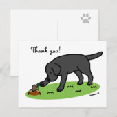 Zwart labrador vriendelijk dank u Briefkaart (Voorkant / Achterkant)