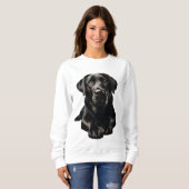 Zwart Labrador Vrouwen Sweatshirt (Voorkant volledig)