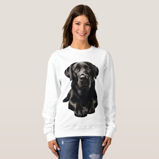 Zwart Labrador Vrouwen Sweatshirt (Voorkant volledig)