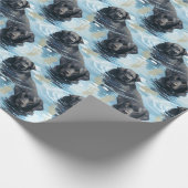 Zwart Labrador Zwem Patroon Cadeaupapier (Hoek)