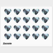 Zwart Labrador Zwem Patroon Hart Sticker (Vel)