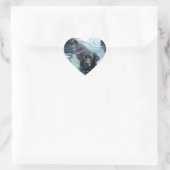 Zwart Labrador Zwem Patroon Hart Sticker (Tas)