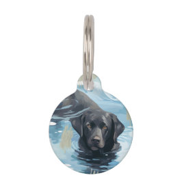 Zwart Labrador Zwem Patroon Huisdierpenning