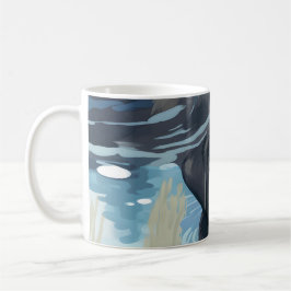 Zwart Labrador Zwem Patroon Koffiemok