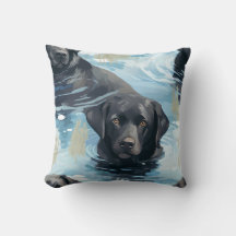 Zwart Labrador Zwem Patroon